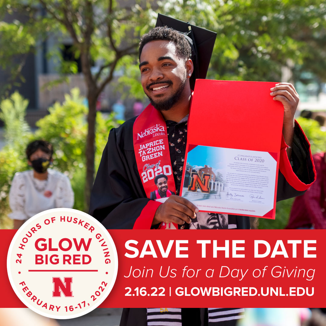 Glow Big Red Save-the-Date flyer