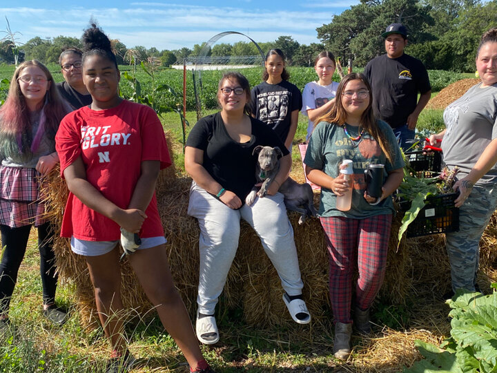 Group of students in the Indigenous Youth Food Sovereignty Program