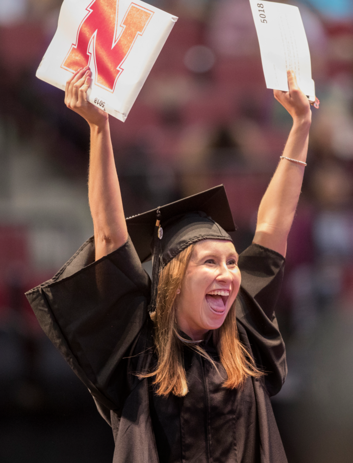 A UNL student at graduation.